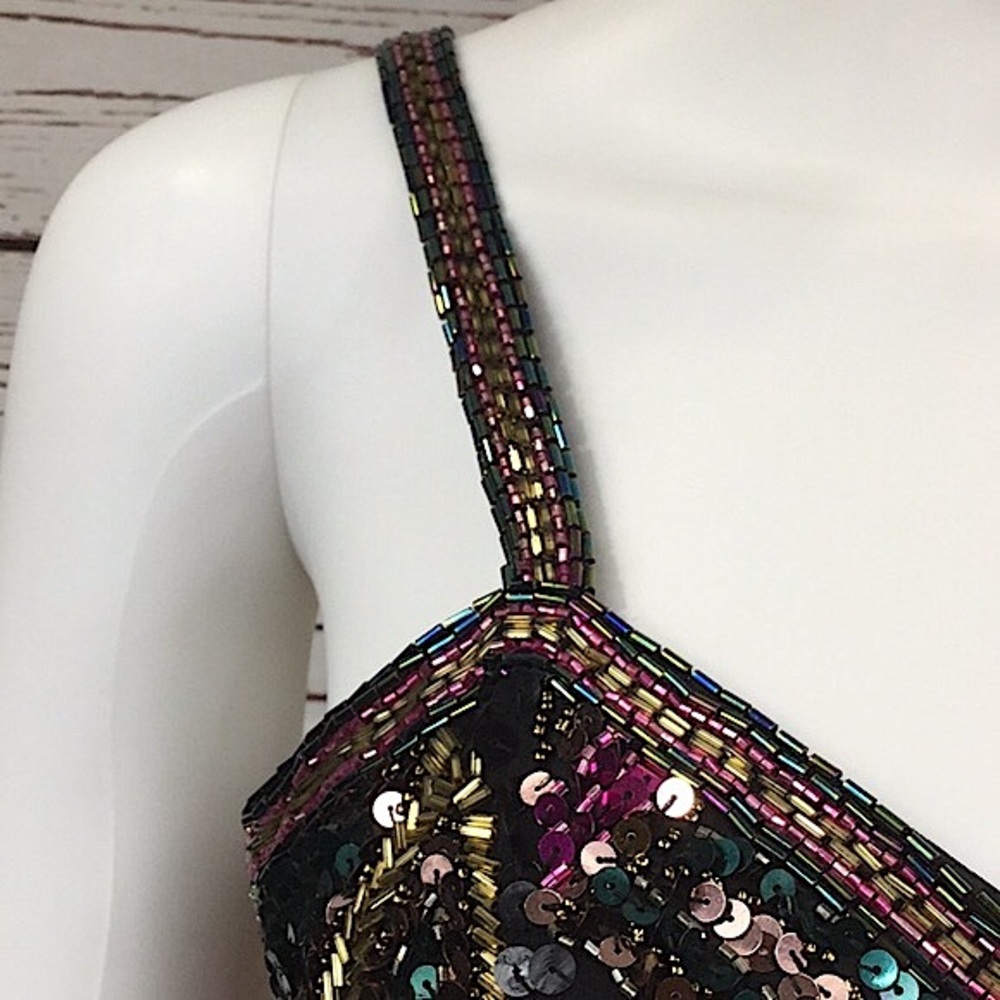 Vintage Black & Gold Lime Nite Beaded Tank Dress - Picture 2 of 13